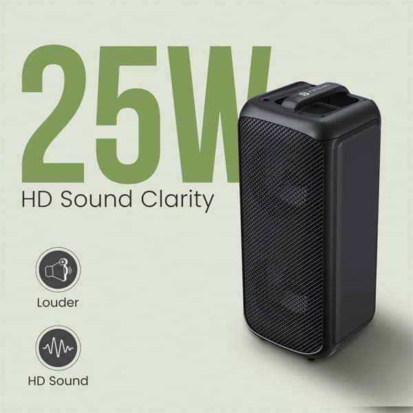 Portronics Rumble 25W Portable Bluetooth Speaker, Wired karaoke Mic view 7