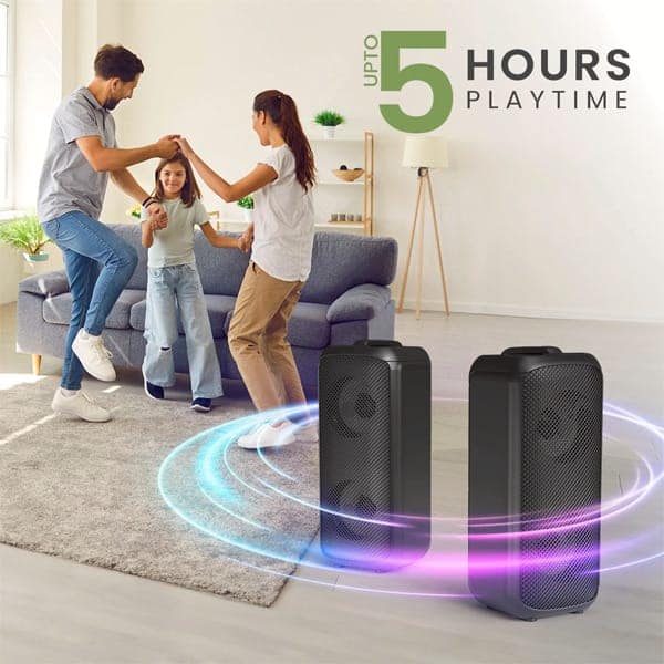 Portronics Rumble 25W Portable Bluetooth Speaker, Wired karaoke Mic view 8