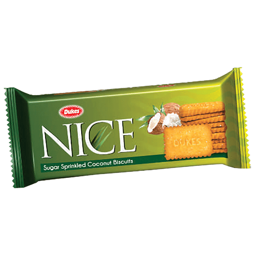 Dukes Nice Sugar Sprinkled Coconut Biscuits - Crunchy, 145 g Pouch