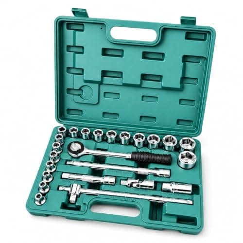 Eastman Sockets Set Of 24 Pcs, (12.7) 1/2 Inch Sq Drive, Bmc Pack, Chrome Vanadium Steel Wrench Set 6Pt (Below Set) Metal Tool Box Socket Spanners (E-2202-624-BM) view 2
