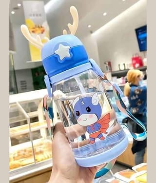 Purple Dust BPA Free Reusable leak proof Deer Horn Design Water Bottle For Kids