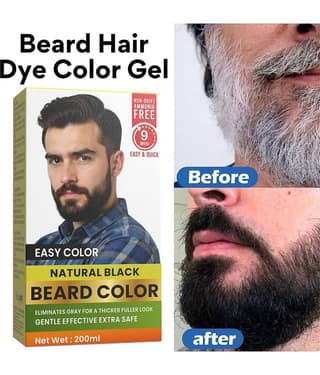 WRIXTY Fruit Vinegar Beard Colour Gel Black Instant Smooth Beard Hair Ammonia Free Natural Shine