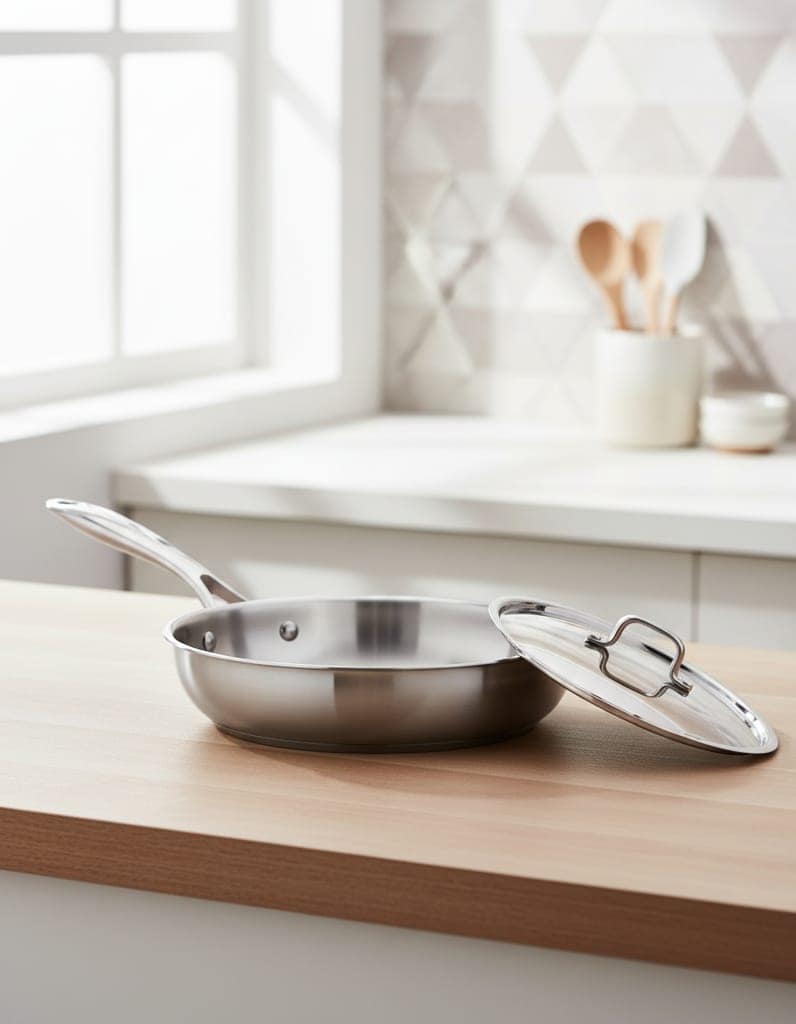 Triply Stainless Steel Fry Pan (22/26 cm, 1.5L–1.9L) | Premium 3-Layer Tri-Ply Construction | Healthy Natural Non-Stick | 100% Toxin-Free | Induction & Gas Compatible