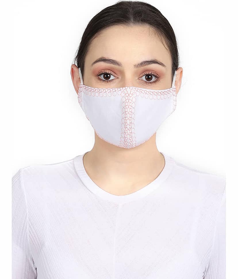 Anekaant - White Cotton Mask ( Pack of 1 ) view 2