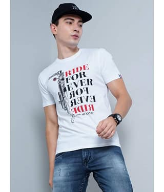 Paul Street Pack of 1 Cotton Slim Fit Men's T-Shirt ( White )