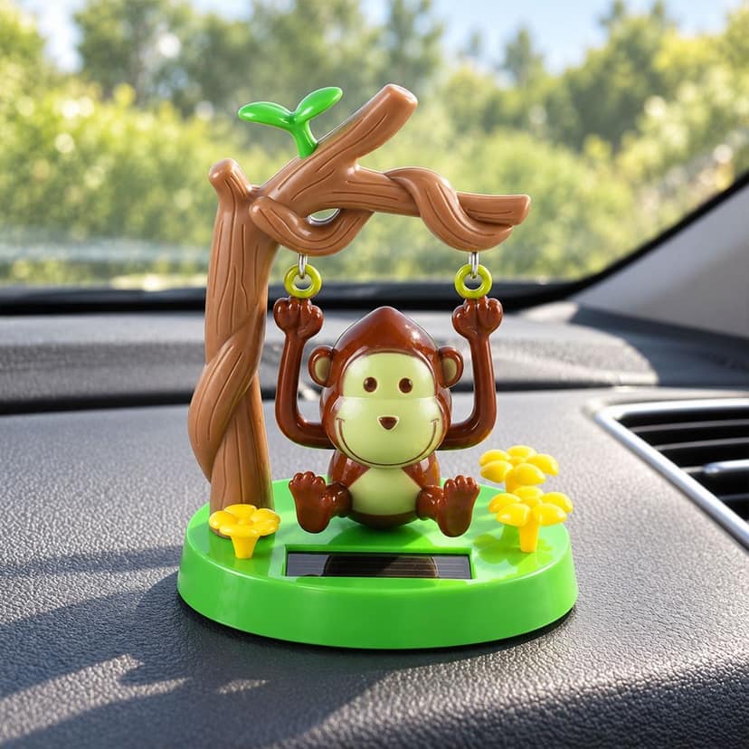 Solar Dancing Monkey Swing Decor for Car Dashboard, Desk and Shelf (1 Pc)
