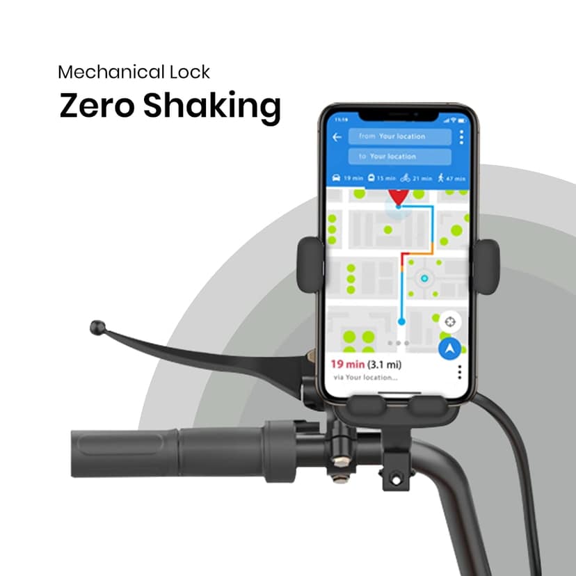 Portronics Mobike II Bike Phone Mount/Holder for Bicycle, Bike, Motorcycle, 360 Degree Adjustable, Ideal for Maps, Navigation view 2