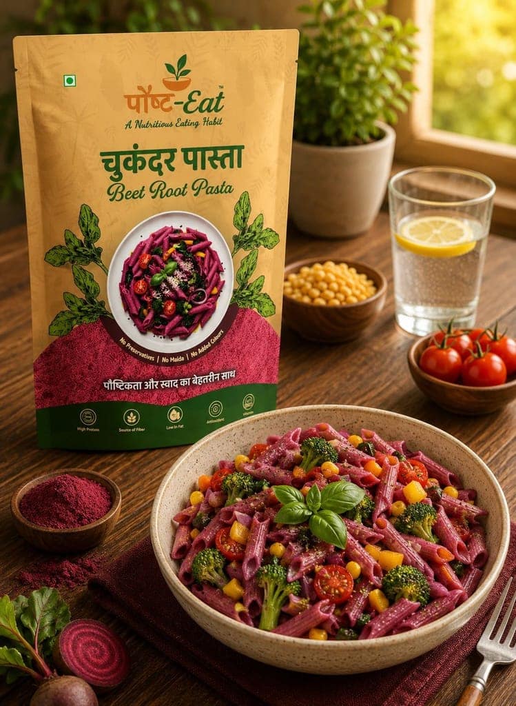 चुकंदर/Beetroot Pasta Penne Shape view 2