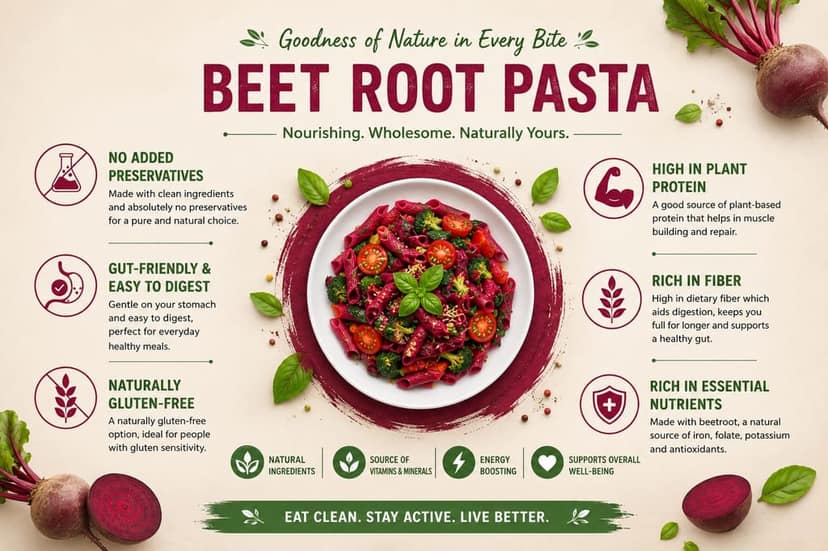 चुकंदर/Beetroot Pasta Penne Shape view 3
