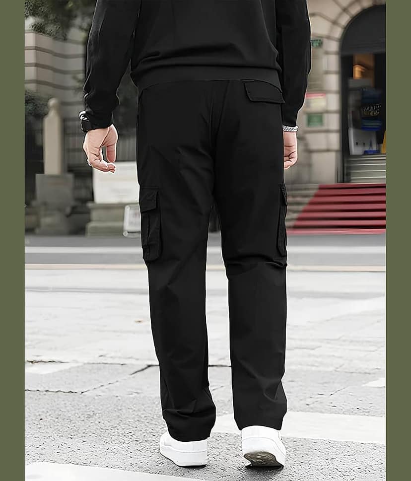 Reoutlook Regular Flat Men's Cargos - Black ( Pack of 1 ) view 2