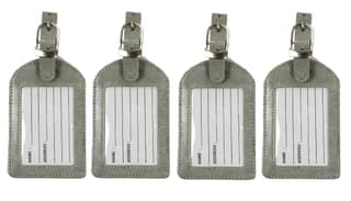 Sukeshcraft Luggage Tags Suitcase Tag Travel Bag Labels 4 Pcs. (Grey)