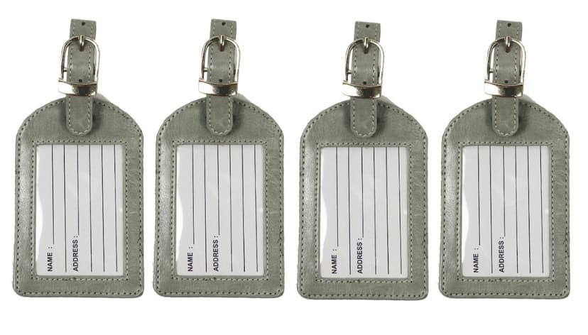 Sukeshcraft Luggage Tags Suitcase Tag Travel Bag Labels 4 Pcs. (Grey)