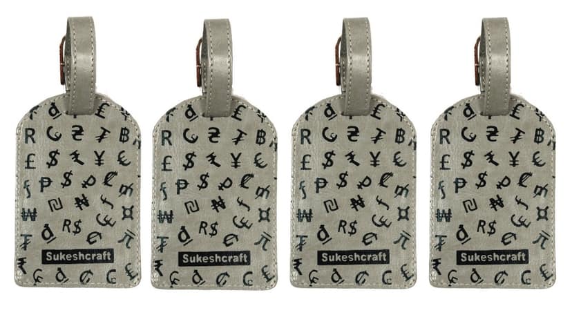 Sukeshcraft Luggage Tags Suitcase Tag Travel Bag Labels 4 Pcs. (Grey) view 2