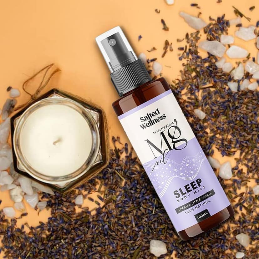 Magnesium Oil Sleep Body Mist 40% | Natural Magnesium Chloride Spray for Muscle Relaxation, Stress Relief & Better Sleep | Post Workout & Night Use | 100ml | Salted Wellness by Thrpy & Thrpy view 8