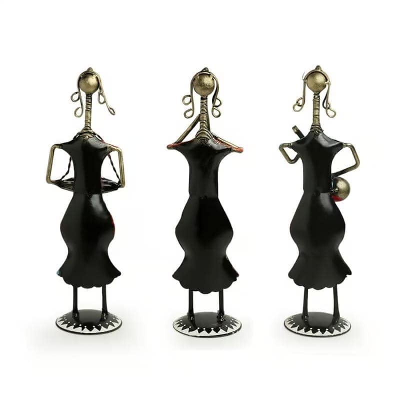 MOHD YASIN - Iron Metal SARDAR Lady Musicians (Set of 3) Table DÉCOR & Home Decor view 2