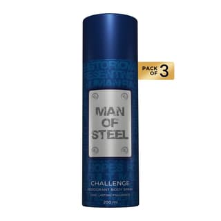 Denver Pack of 3 Challenge Deodorant 200ML Each - Man of Steel