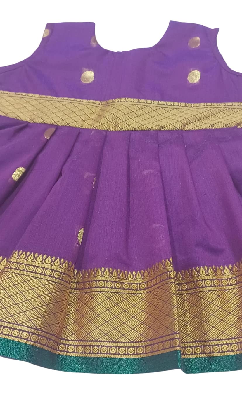 luster Cotton-Silk Frock Age (0-3Y) (Purple, 12-18 Months) view 2