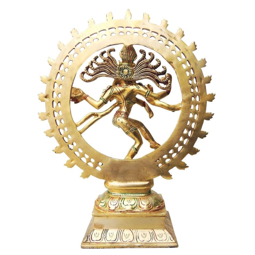 Brass Showpiece Nataraja, Natraja God Idol Statue, Height : 13.5 Inch (BSMAS118) view 3
