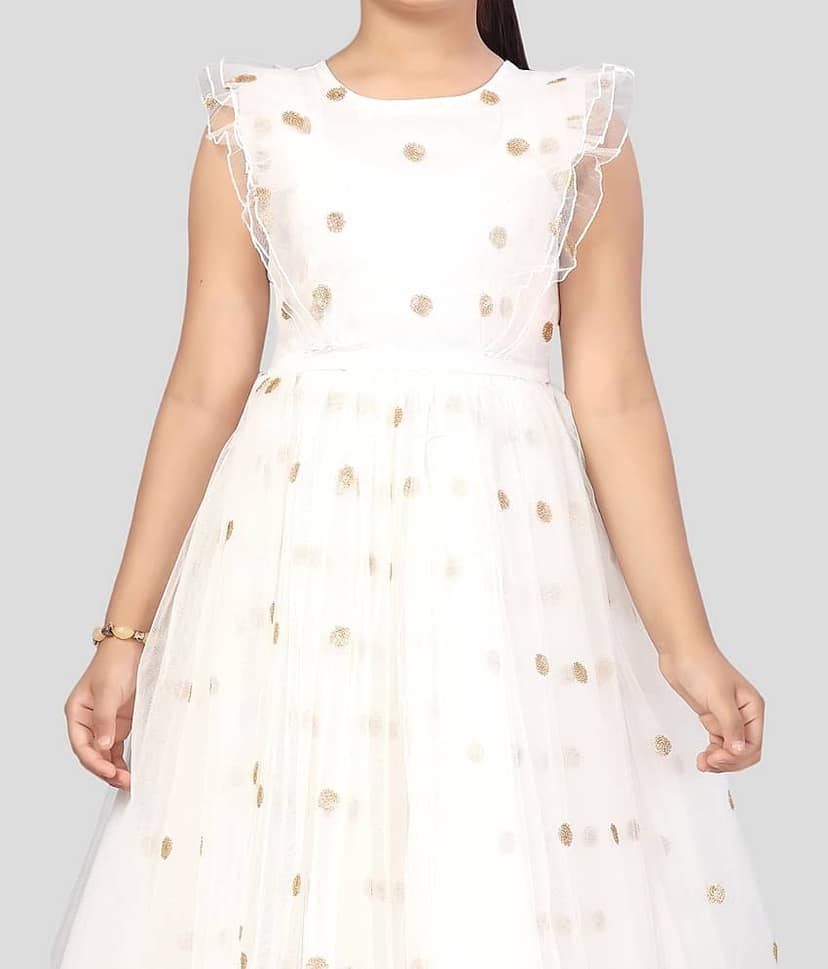 Aarika Net Gown For Girls ( Pack of 1 , White ) view 2