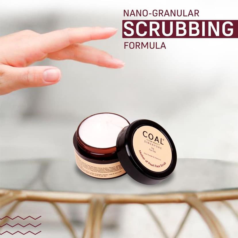 COAL Clean Beauty Mother of Pearl Face Scrub with Pearl Powder & Vitamin E | Exfoliates, Removes Dead Skin & Renews| Women | All Skin Types | 15g view 5