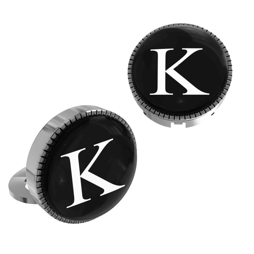 The Smart Buttons - Shirt Button Cover Cufflinks for Men - Personalized Initials - K view 8