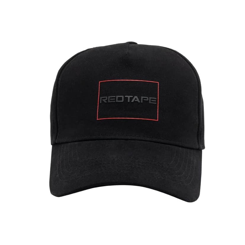 Red Tape Cotton Blend Hd Print Baseball Cap For Men | Adjustable Strap | Sports Cap Black view 4