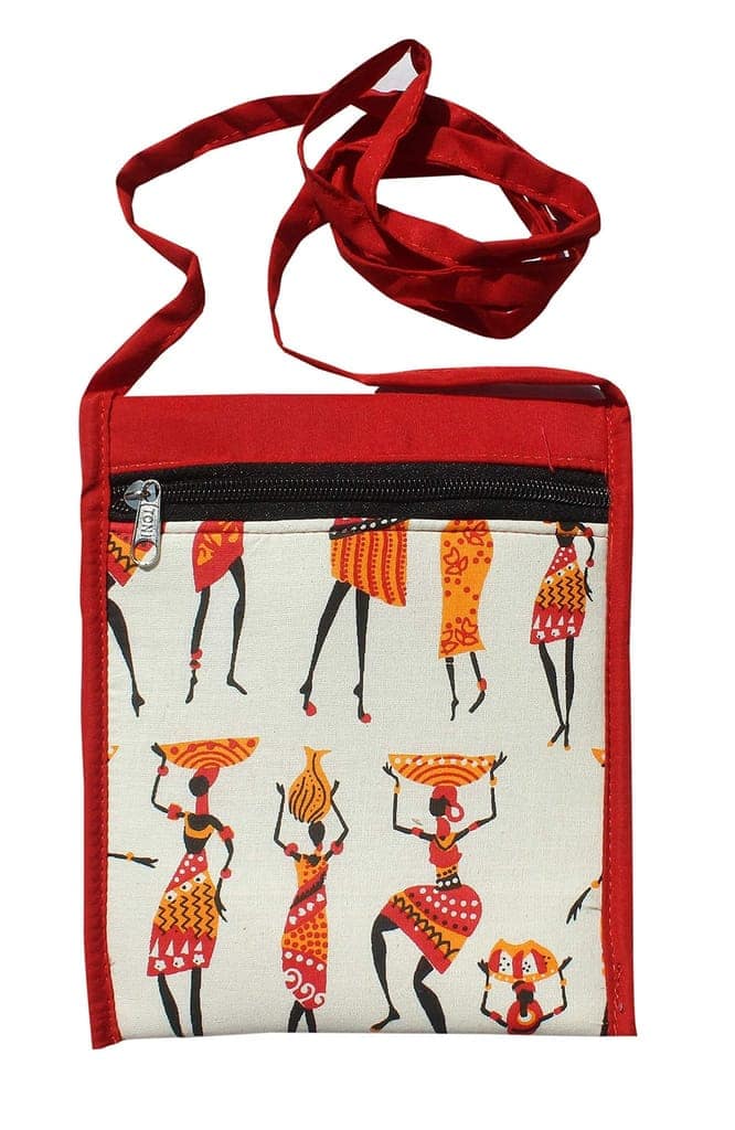 Mandhania Warli Printed Cotton Sling Bags for Womens Pack of 2 Multicolor view 5