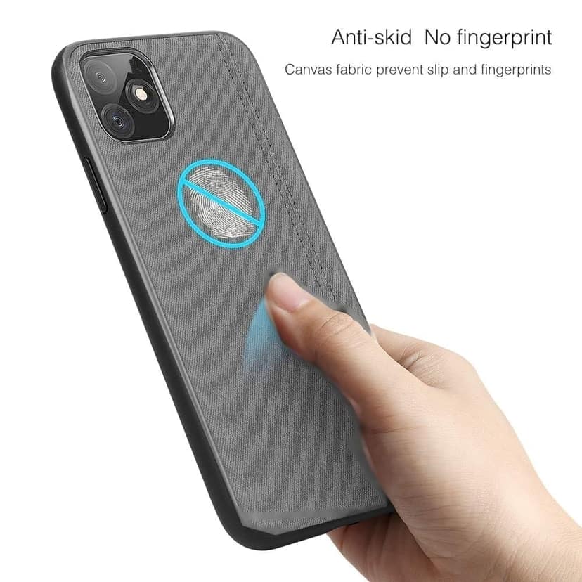 Memumi Wise Series Leather Back Cover for Apple iPhone 11 Pro Silicone Gel, Shockproof-Grey (5.8") view 3