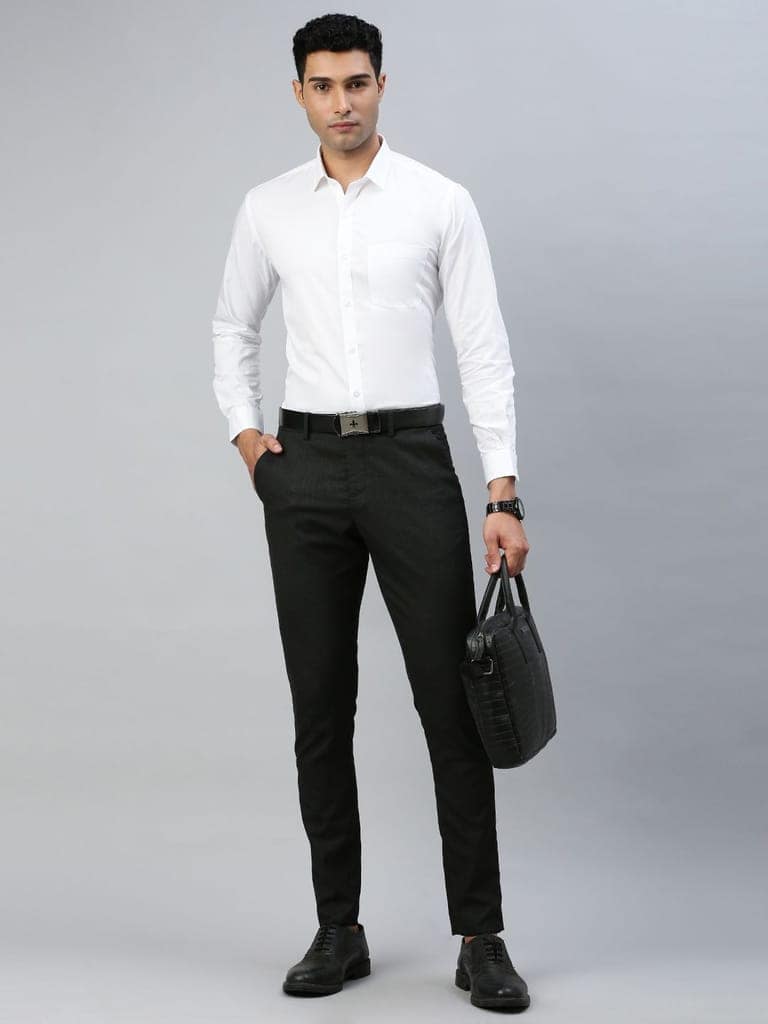 Mens Cotton White Shirt Full Sleeves Winner view 5