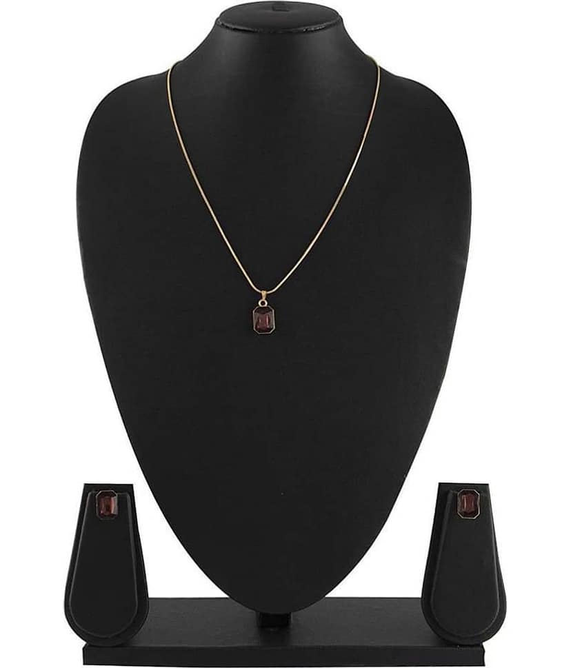 JFL Crystal Pendant with Chain and Earrings Set for Women & Girls view 2