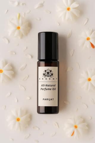 Essent Parijaat Roll-On Attar | Devotional Floral Attar for Pooja & Meditation | Long Lasting Alcohol-Free Perfume Oil | 0.27 fl. oz. (8 ml)