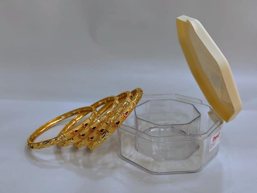 Gold Plated Designer Bangle Set of 4 view 3