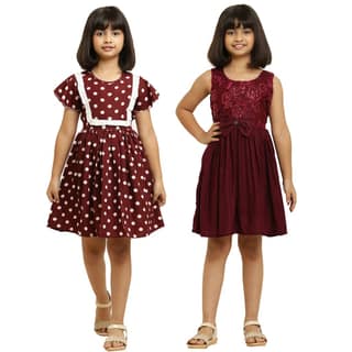 Modern Funky Girls Pair Frock & Dress