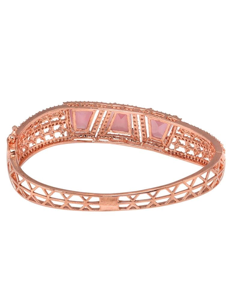 Rose Gold plated Pink AD Handcrafted Bracelet for Women & Girls view 3