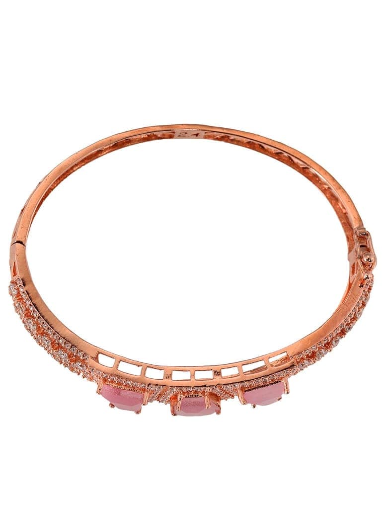 Rose Gold plated Pink AD Handcrafted Bracelet for Women & Girls view 5