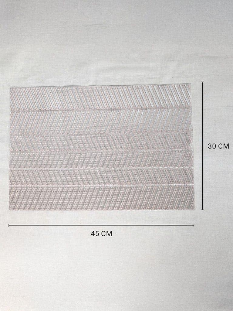 Elegant Beige & White Chevron Pattern Dining Table Placemat view 4
