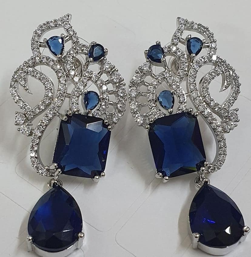 American Diamond Partweay Designer Earrings view 2