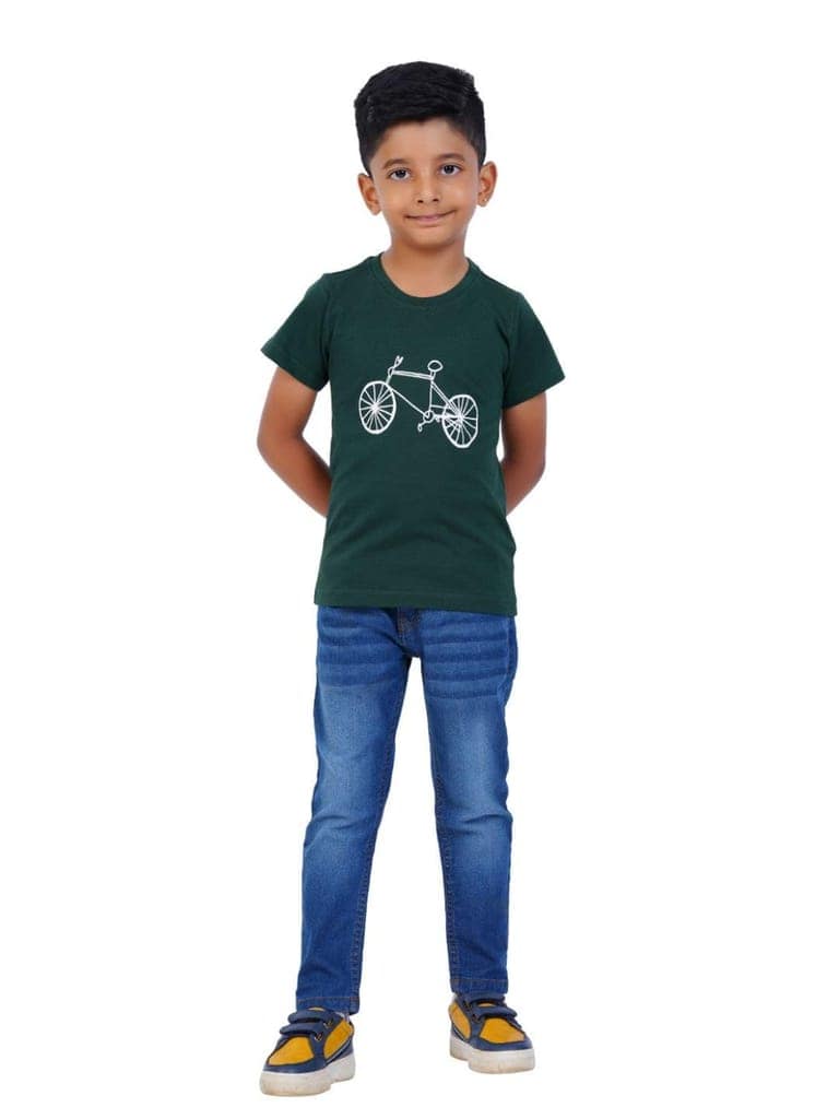 AIR GARB Boys Round Neck Printed Cotton T-shirt for 4-5 Years - Pack of 3 (K45-SG-CGR-TW) Multicolour view 6