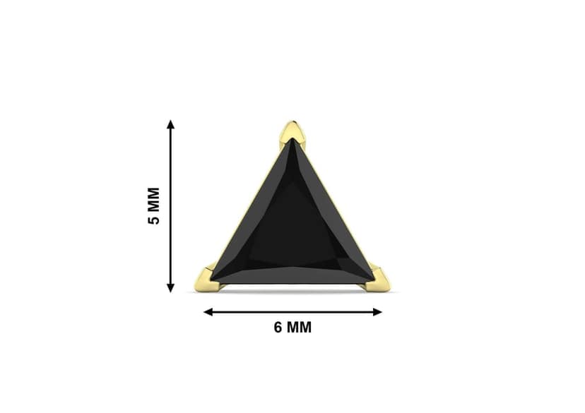 Black Triangle Solitaire Men's Ear Stud (1 Pc Only) view 9