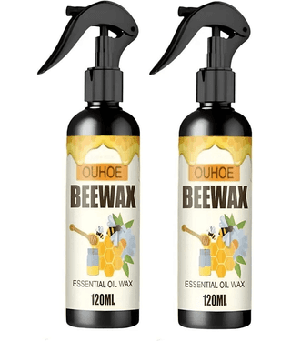 Beeswax Furniture Polish Spray (120 ML) | Natural Wood Cleaner & Shine Restorer | Brown Wooden Surface Polish for Old Furniture, Doors, Tables, Chairs & Floors (PACK OF 2)