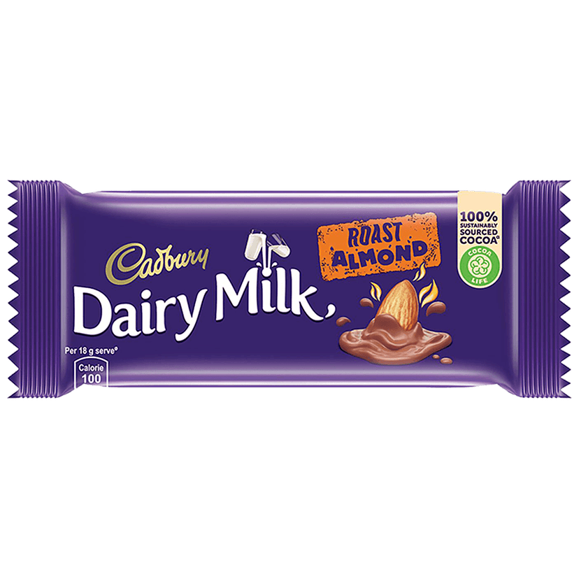Cadbury Dairy Milk Roast Almond Chocolate Bar, 36 G view 2