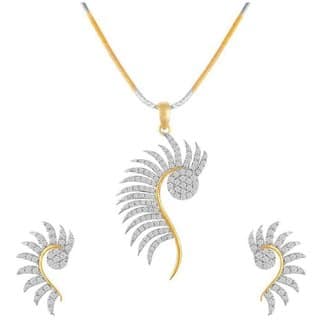 Hetprit Shimmering Brass Gold Plated Pendent Set For Woman