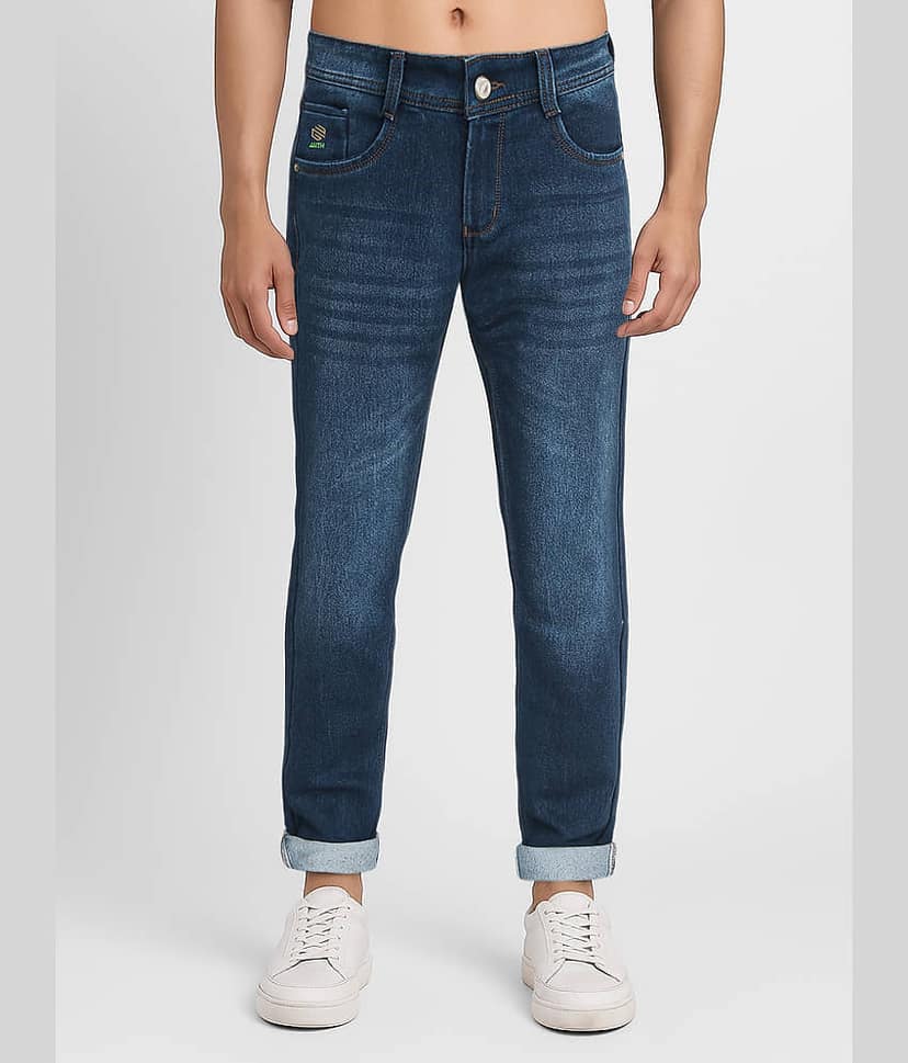 plounge Slim Fit Dyed Men's Jeans - Light Blue ( Pack of 1 )