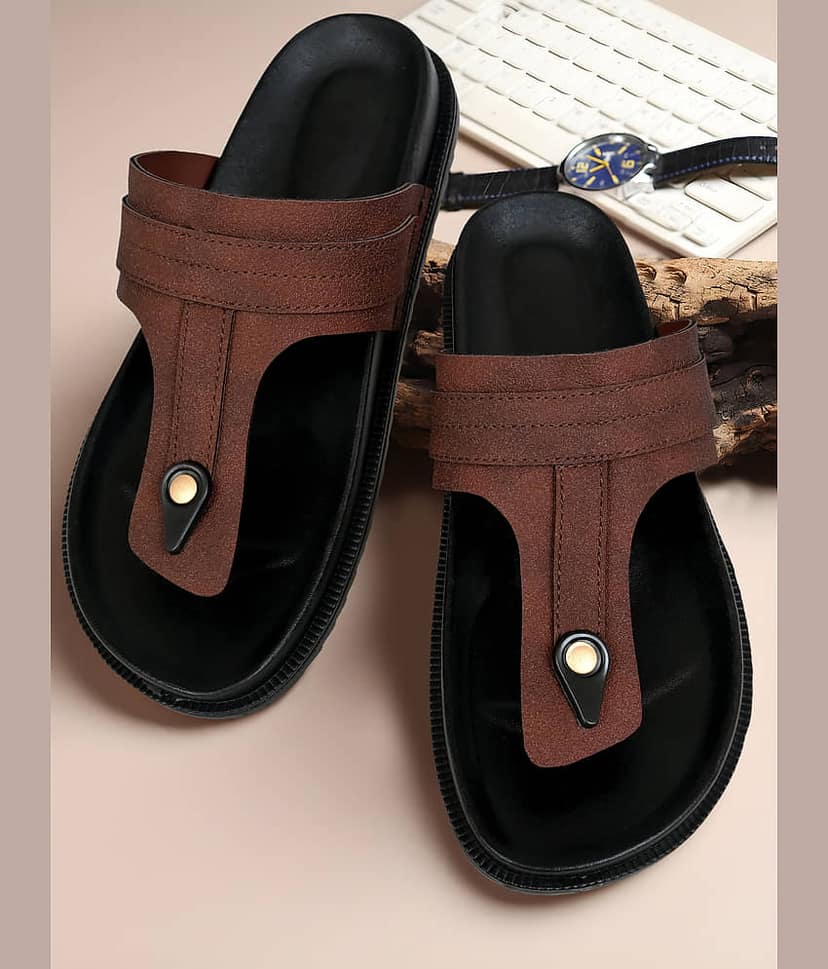 Altek Brown Men's Thong Flip Flop view 2