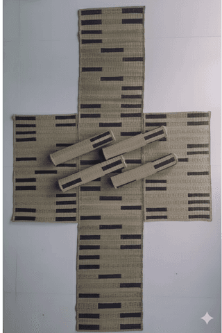 Madurkathi Masland Table Mat And Runner Set Handmade