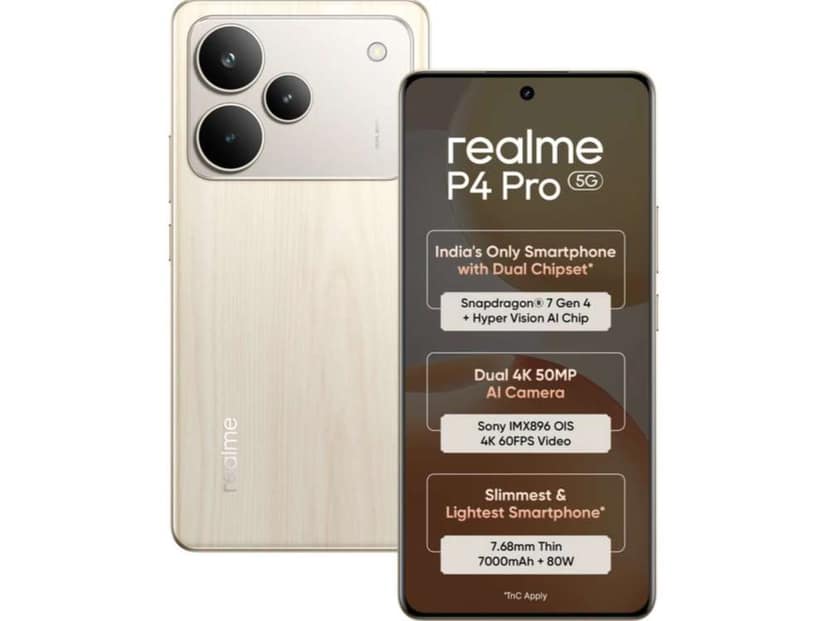 Realme P4 PRO 5G Smartphone, 12GB RAM, 256GB Storage - Birch Wood