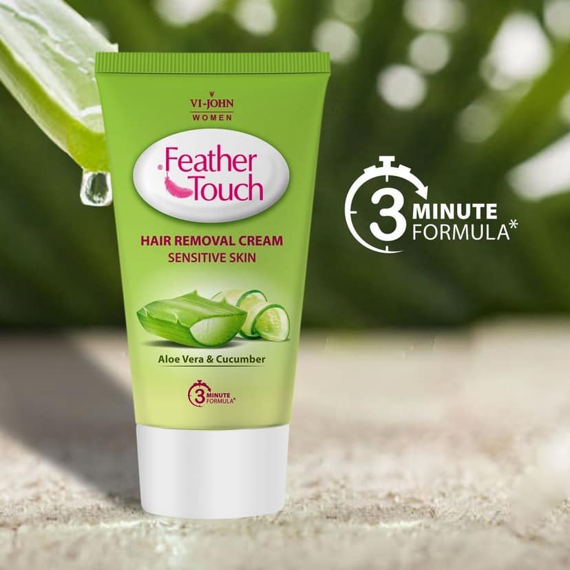 VI-JOHN FEATHER TOUCH HAIR REMOVAL ROSE,ALOE VERA & HALDI CHANDAN PACK OF 3 (330g) Cream (330 g) view 6