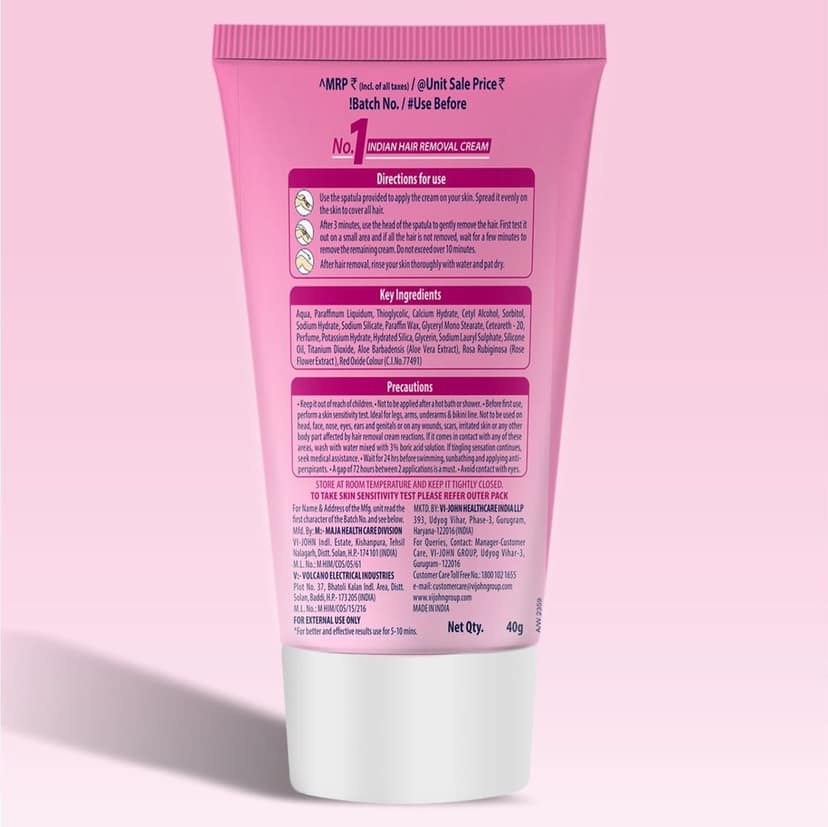 VI-JOHN FEATHER TOUCH HAIR REMOVAL ROSE,ALOE VERA & HALDI CHANDAN PACK OF 3 (330g) Cream (330 g) view 8
