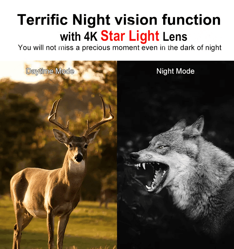 AUSHA 4K Trail Camera 32MP Photo | 0.2s Fast Trigger, Night Vision, Waterproof, 3 PIR Sensors, Wildlife Camera view 4