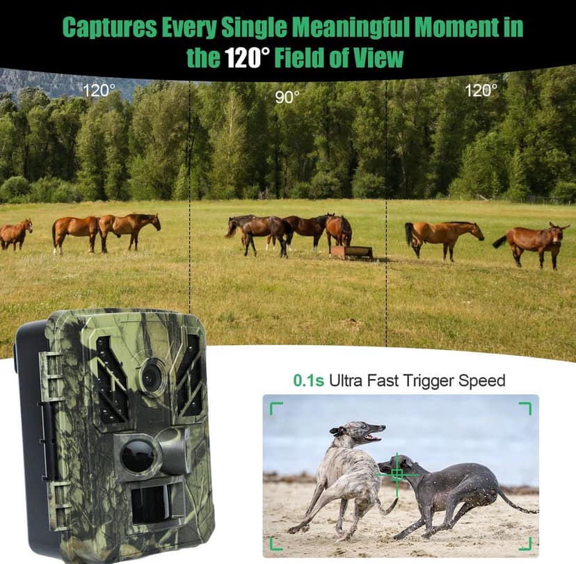 AUSHA 4K Trail Camera 32MP Photo | 0.2s Fast Trigger, Night Vision, Waterproof, 3 PIR Sensors, Wildlife Camera view 8